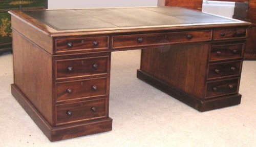 Large Mahogany Partners Desk